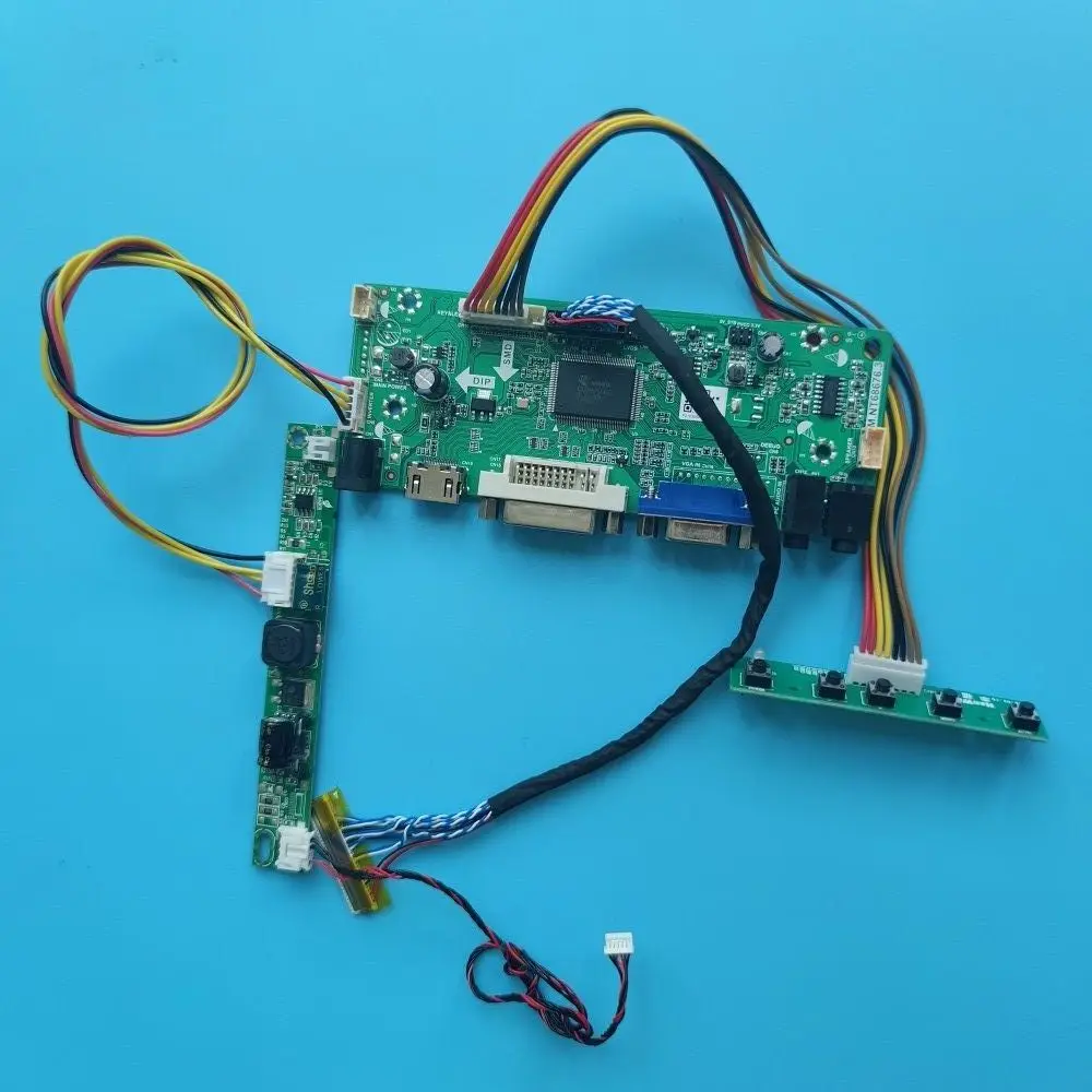 Контроллерная плата для LCD-панели с разъемом LVDS 1920х1080 23,6" 30 контактов HR236WU1-300 HR236WU1-100 HR236WU1-310 с поддержкой интерфейсов DVI, VGA, HDMI и подсветкой WLED.