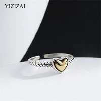 yizizai love heart open finger rings silver color yellow accessories vintage rings for women fashion jewelry