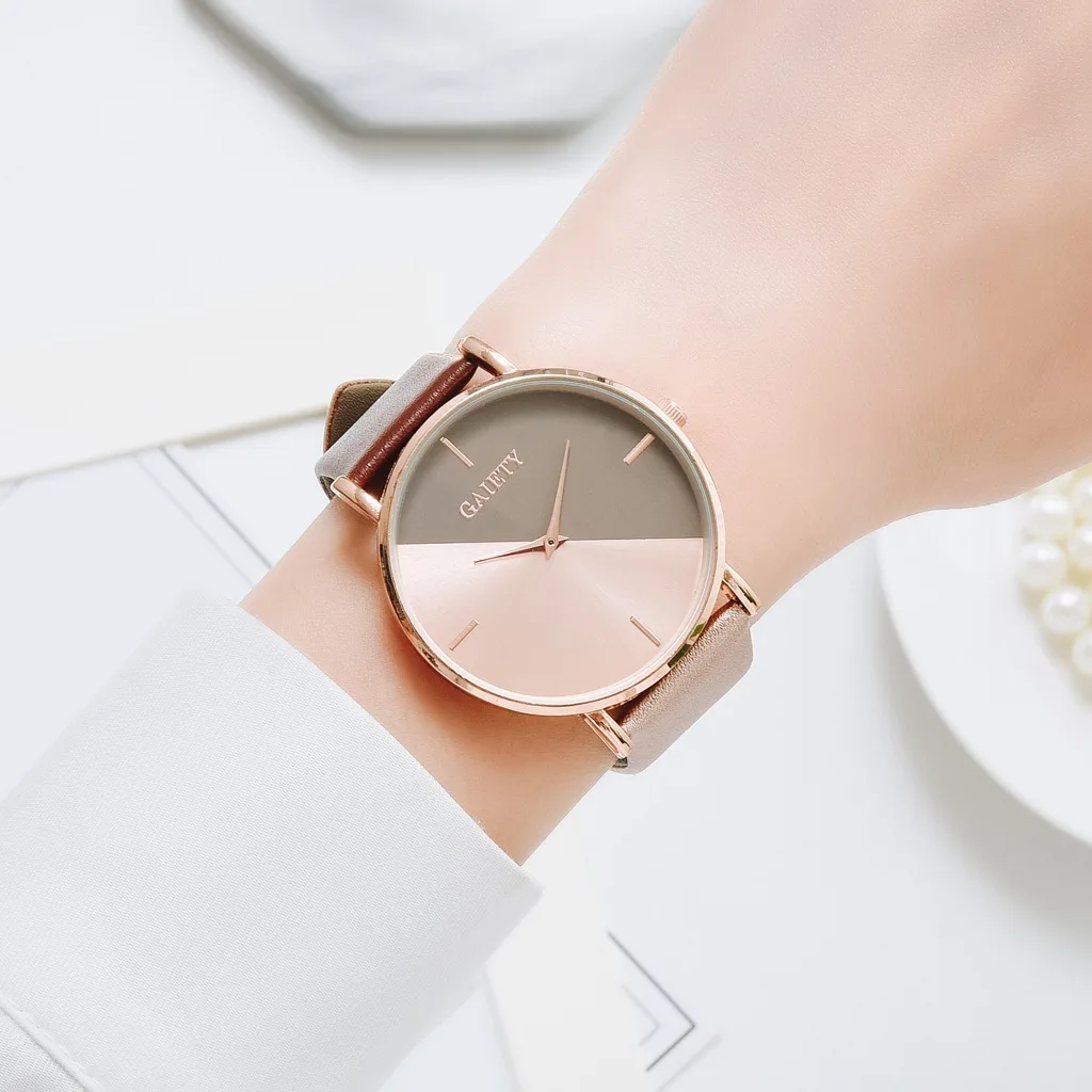 

Women's Fashion Watch Leather Rose Gold Dress Female Clock Luxury Brand Design Women Sports Watches Simple Fashion Ladies Watch
