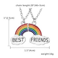 best friend necklace rainbow cloud drop oil splicing pendant clavicle chain