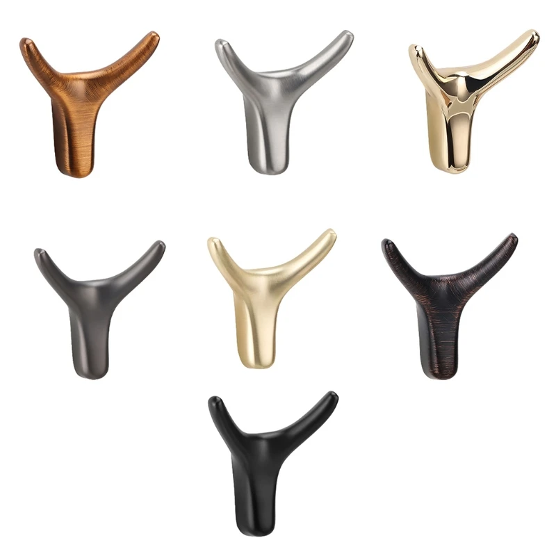 

Cute Robe Hook Double Hook Storage Rustproof for Bathroom Organizer Zinc Alloy