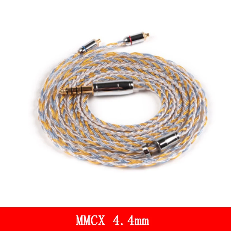 SE215MMCX 4.4MM 16 ядра Модернизированный посеребренный Медь кабель 2,5/3,5/4,4 мм с MMCX/2pin/QDC TFZ разъем для KZ ZS10Pro ZSN AS16 ZSX - Цвет: SE215MMCX 4.4MM