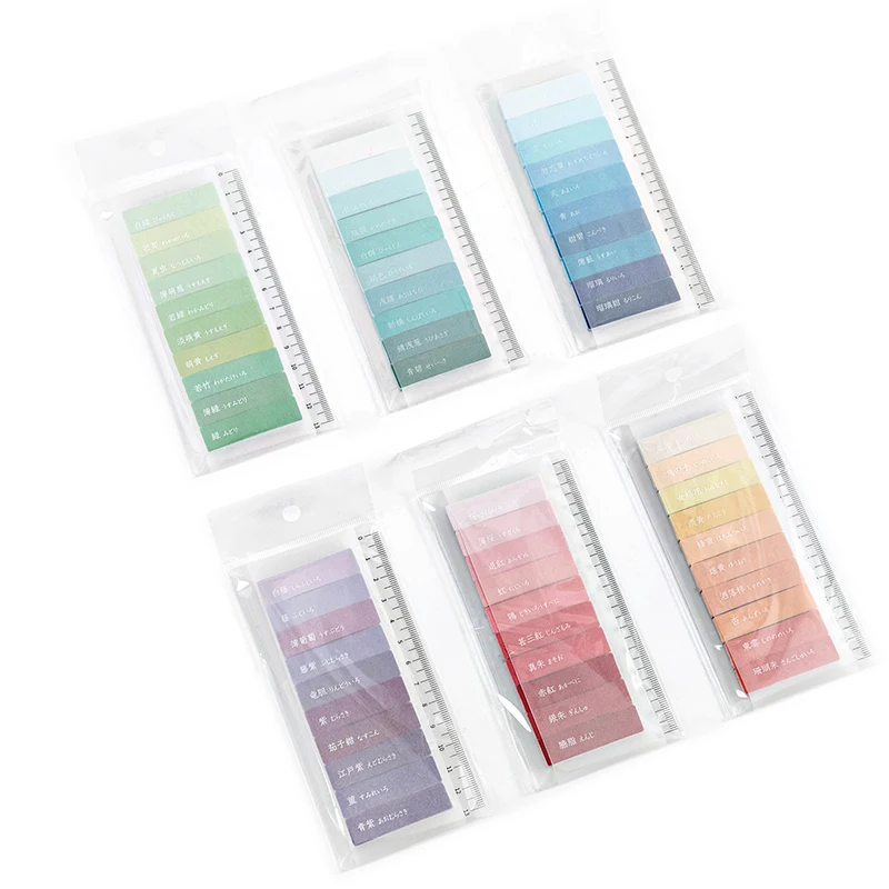 150 pcs/set Macarone color Sticky Notes Memo Pad Diary Stationary Flakes Scrapbook Decorative index ruler N Times Self-Sticky | Канцтовары