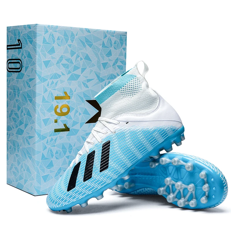 

High ankle football shoes male breathable outdoor football boots high quality soccer cleats kids ag female soft football shoes