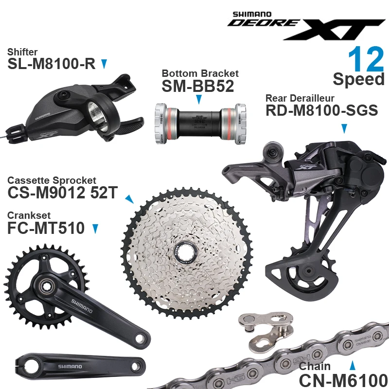 SHIMANO DEORE XT M8100 12 скоростной групсет с переключателем передач задний переключатель
