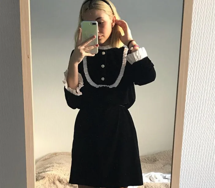 Женское бархатное платье в полоску кружевное летнее европейском и американском