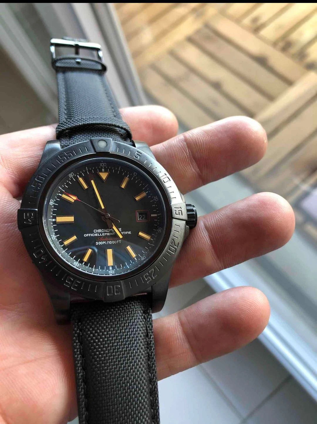 Orange Роскошные брендовые новые мужские Мстители Seawolf II черные кожаные холщовые автоматические механические часы из нержавеющей стали часы сапфир AAA - Цвет: Orange