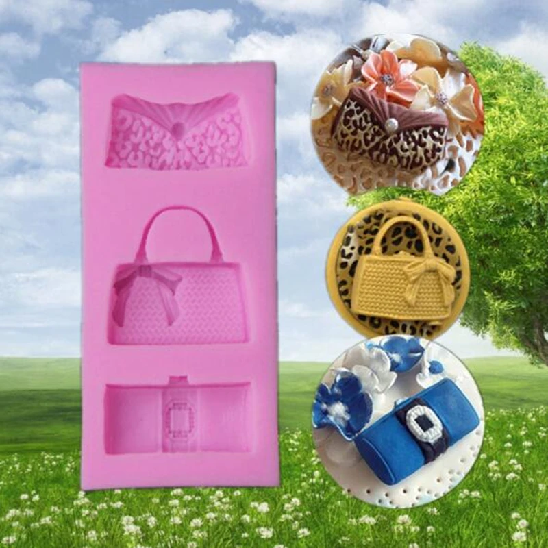 10x4 6x1 3 см объемные силиконовые формы сумки Сумка галстук бабочка для печенья