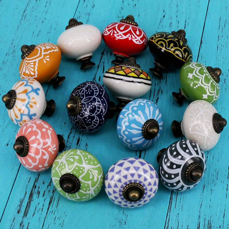 1x диаметр 38 мм Симпатичные европейские деревенские стильные керамические ручки