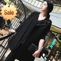 Diamond Cloak long Top-grade Elegance Asymmetric Overcoat Women Ringless Long Trench Coat Slim Outwear QK452