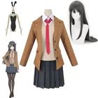 Парик для косплея аниме сакурадзима Май, серия Seishun Buta Yarou, женская школьная форма, Хэллоуин, для девочек старшей школы, костюмы для вечеринок