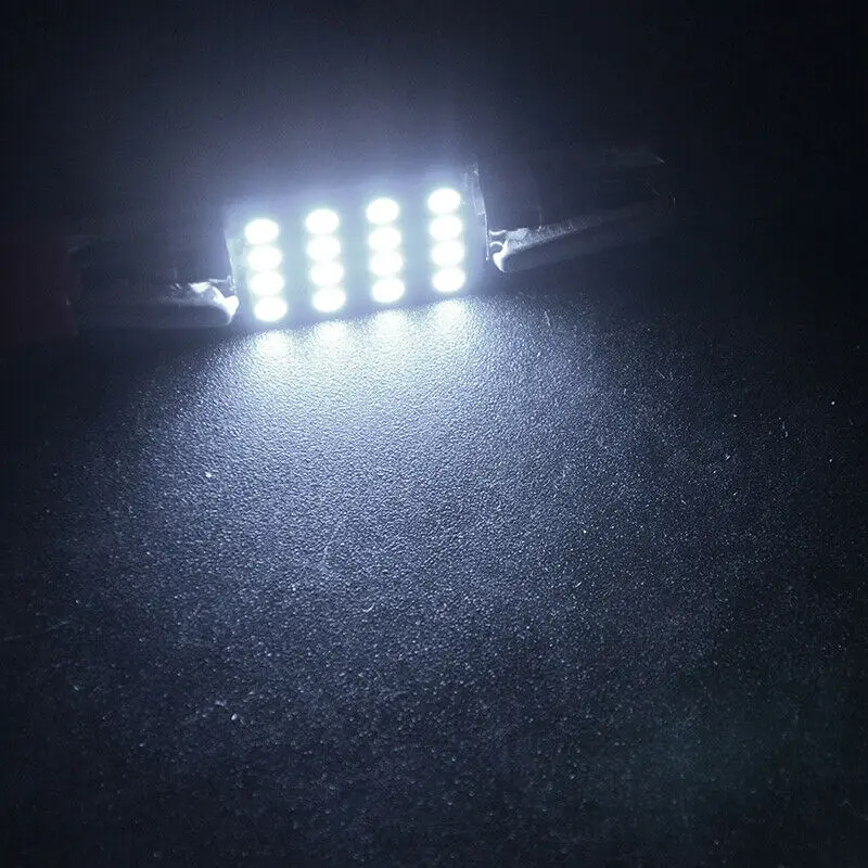 

12Pcs 1210 41mm 16SMD Car Interior Dome Festoon LED Light Bulbs Lamp DC12V White