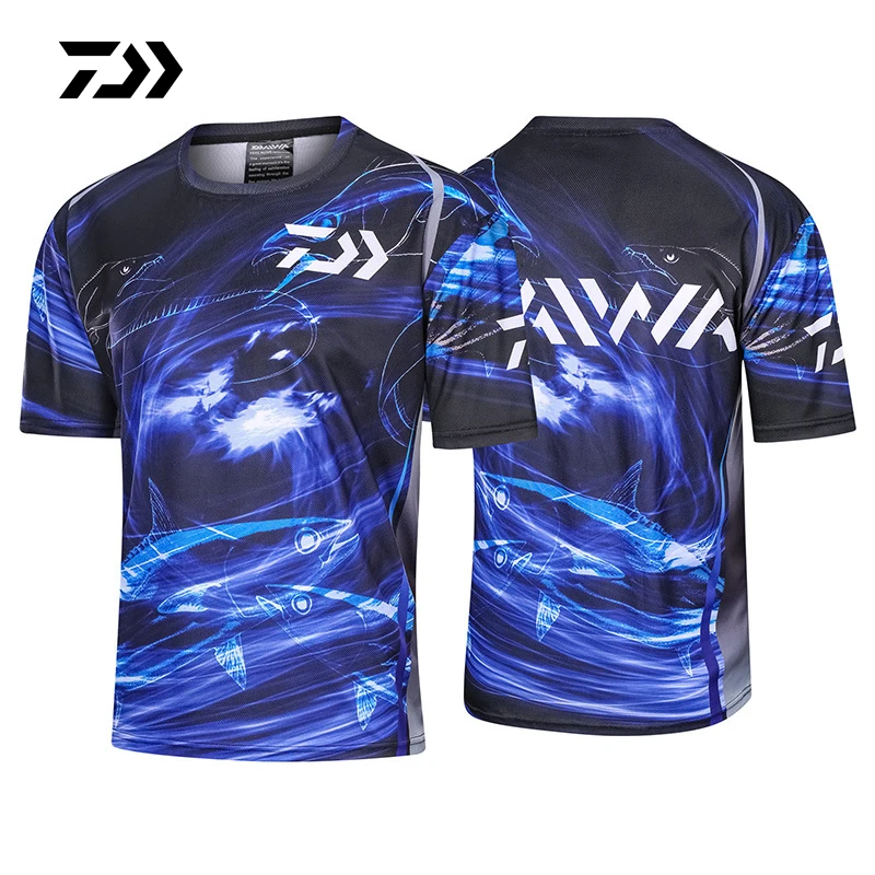 Daiwa летняя рыболовная рубашка с коротким рукавом дышащая Спортивная футболка