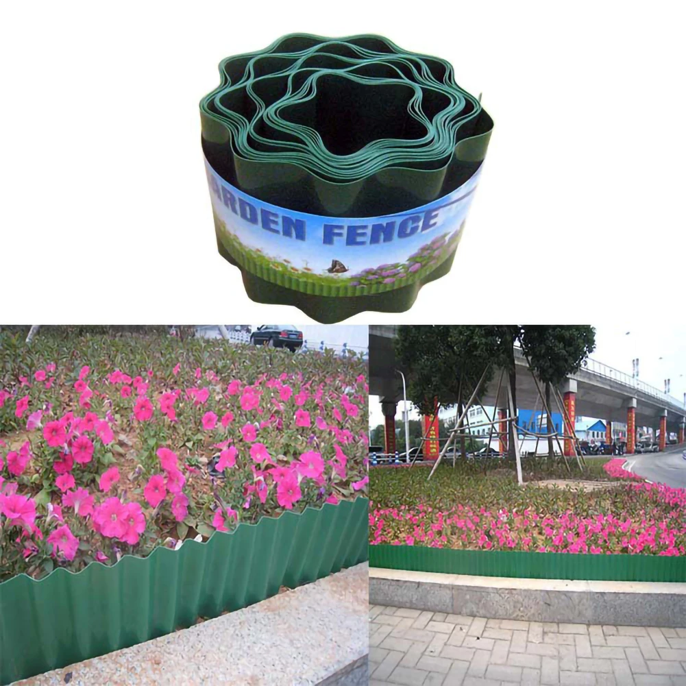

10/15/20cmhigh Plastic Garden Lawn Trimmed Fence Corrugated Rolling Path Decorative Ripple Shape Flexible Lawn Courtyard DIYPath