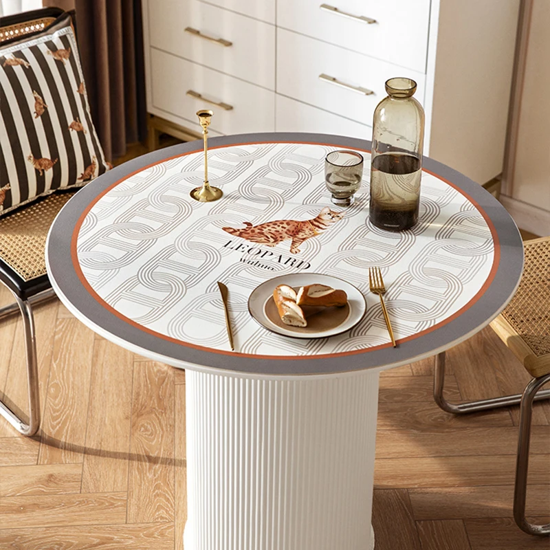 

Cartoon Design Round PVC Tablecloth Waterproof Oil-proof Kitchen Living Room Dining Table Mat Custom Placemat Home Table Cover