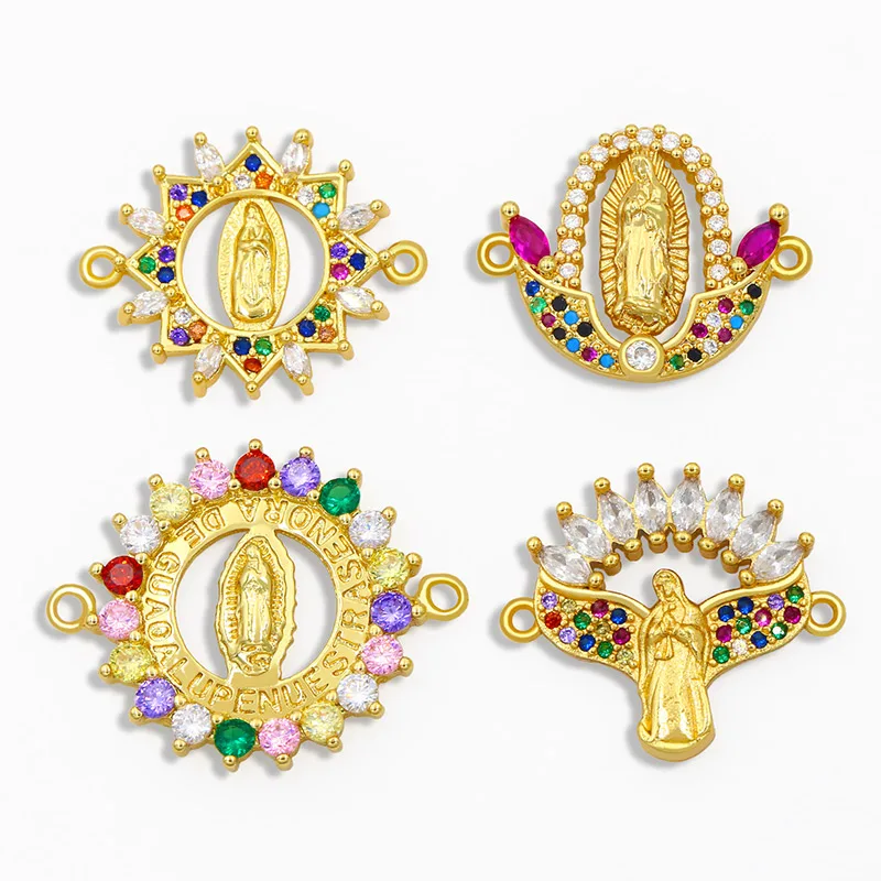 OCESRIO Радуга DIY CZ Дева Мария кулон для изготовления ювелирных изделий оптом золотые подвески для браслета ювелирные изделия chma020