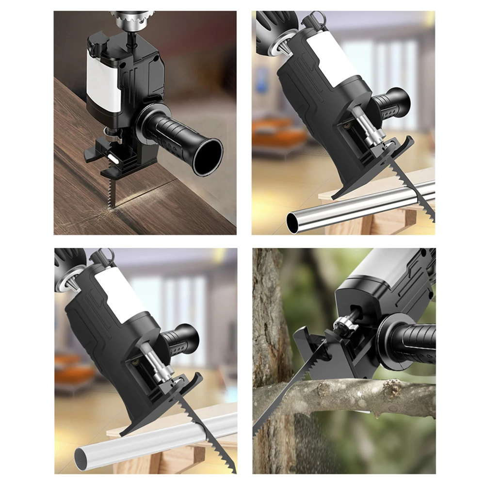 

Reciprocating Saw Adapter Electric Drill To Electric Saw Woodworking Tools Adapt with 152mm/132mm/100mm For Plastic Wood Cutting