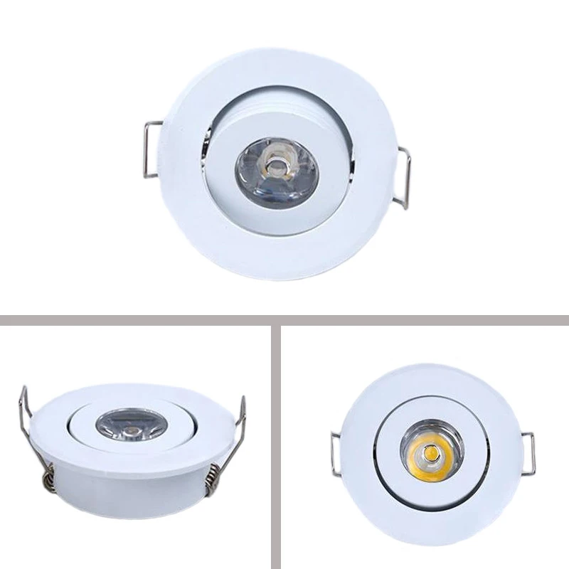 Mini luces LED empotradas para techo, lámpara de techo empotrada de exhibición de joyería, de plata/Negro/blanco, 1W, 3W, 100V-240V, 10 Uds.