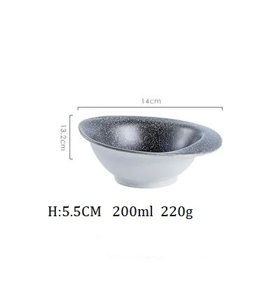 14 CM Bowl NIMITIME1 шт., японский стиль, керамическая Ретро миска для салата из риса с камнем, тарелка для фруктов, тарелка для суши, десертный ужин, домашняя посуда - Цвет: 14 CM Bowl