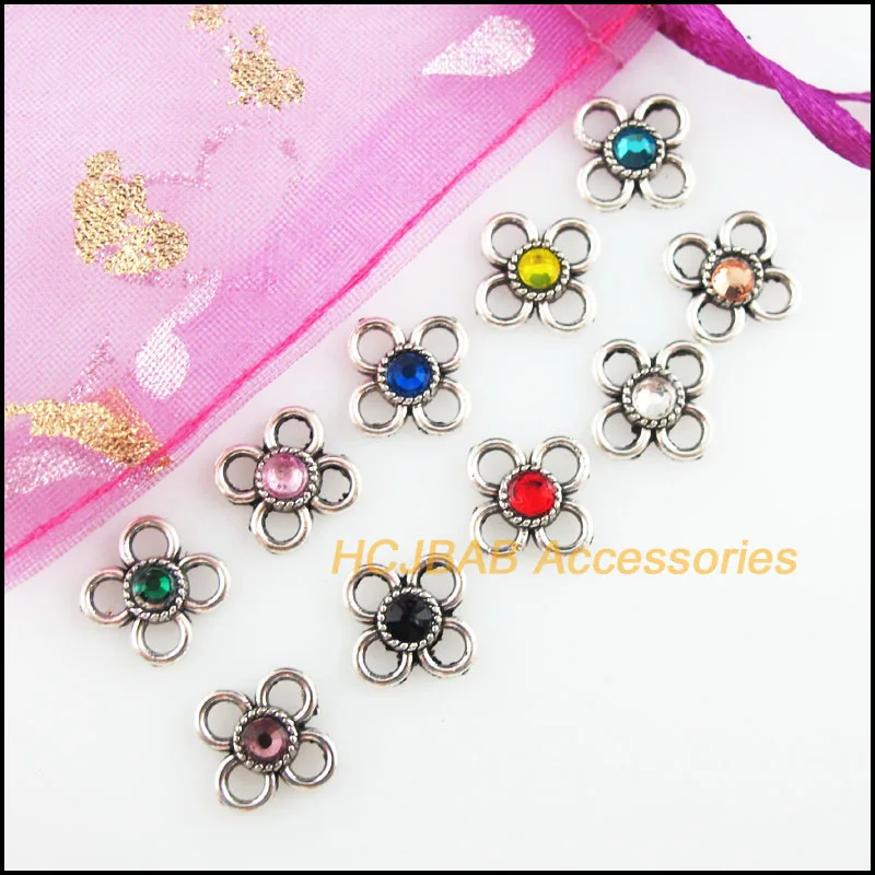 30 шт тибетские серебряные тона Ретро Клевер смешанные с украшением в виде