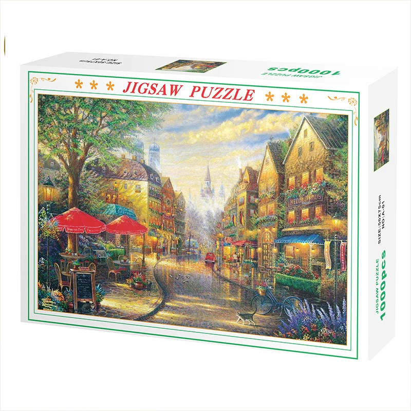 

1000 Pieces Jigsaw Puzzle Challenge Pop Fidget Toy Adults Brain Game ADHD Patience Pattern Paper Puzzle Party Christmas Gift