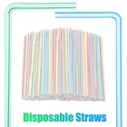 Разноцветные Одноразовые пластиковые изогнутые аксессуары для напитков
