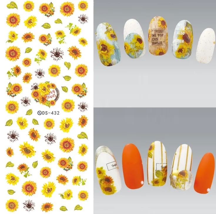 Florals Patterns! Nails Art Manicure Water Decal Decorations Design Water Transfer Nail Sticker For Nails Tips Beauty