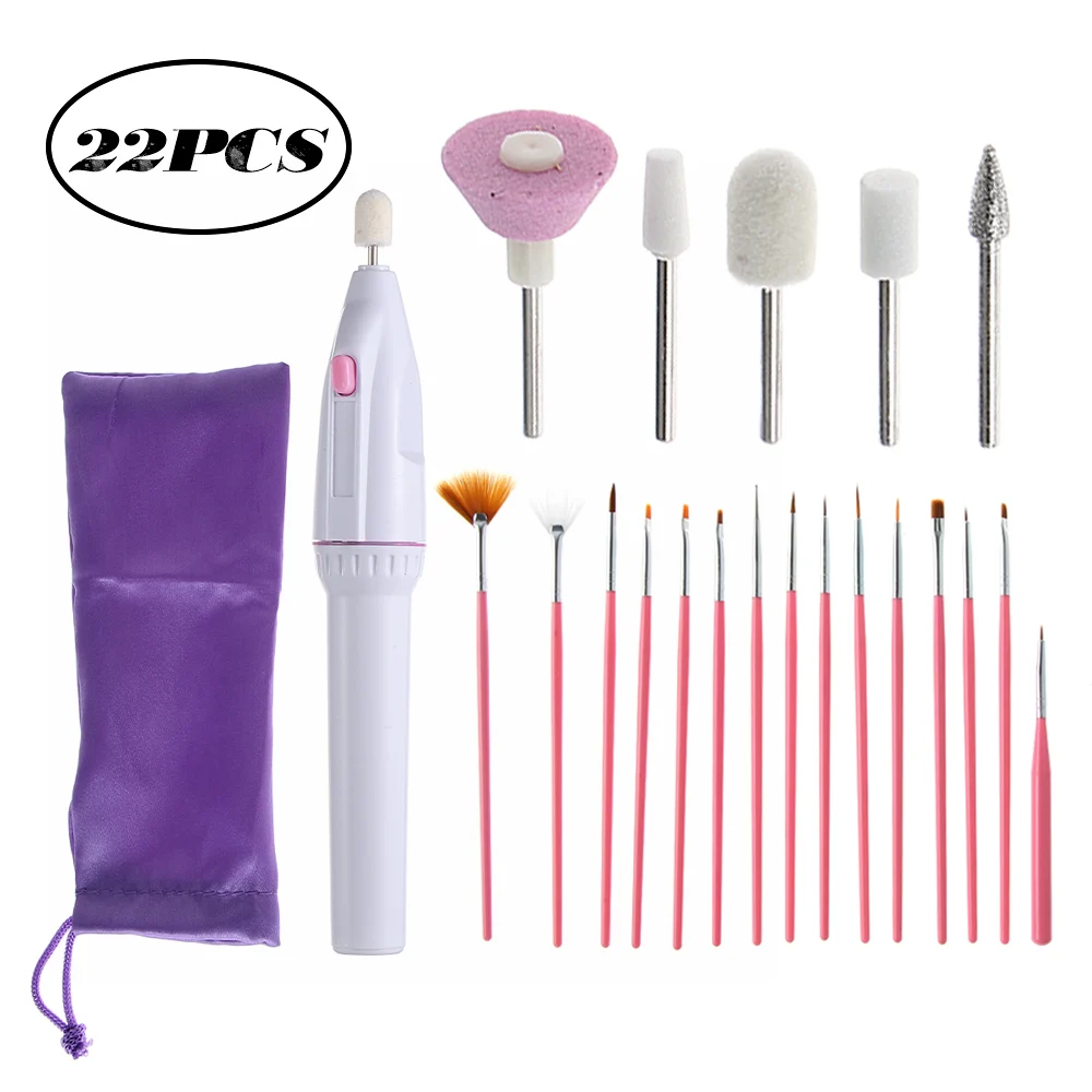 Электрическая пилка для ногтей 5 в 1 комплект щетки буфер полировщик дрель