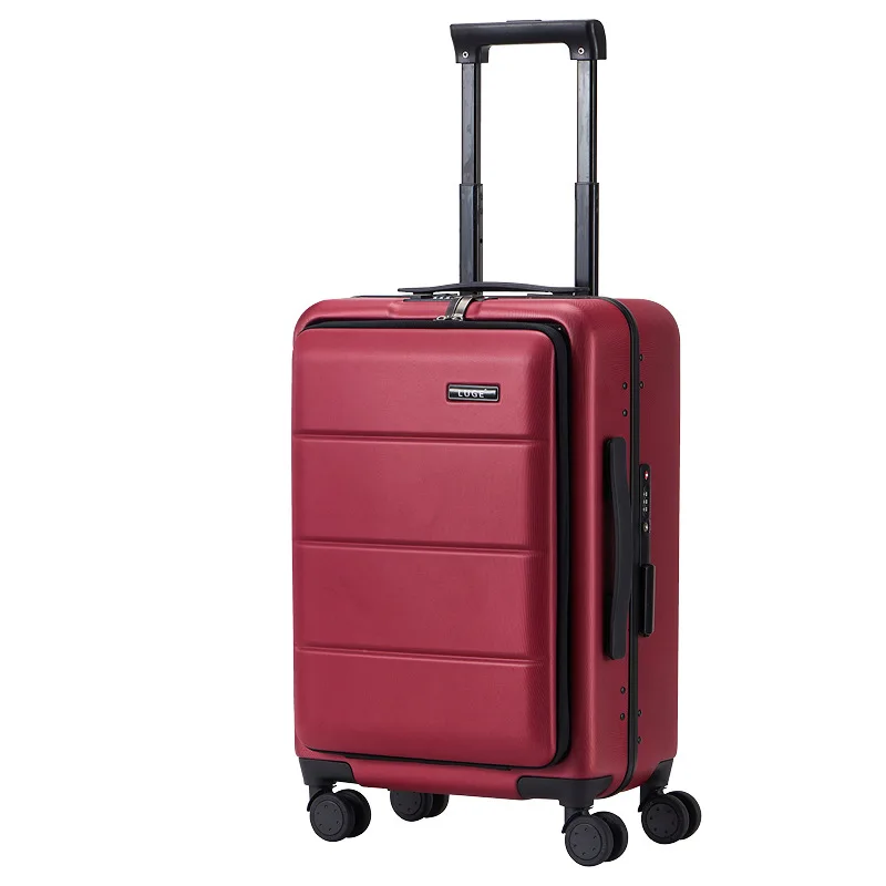 Wine red Новинка, 2" 24" 2" дюймов ABS+ PC чехол для костюма, сумка в виде ракушки, универсальный чехол на колесиках для переноски багажа на молнии, чехол для путешествий, Модный чехол на колесиках - Цвет: Wine red