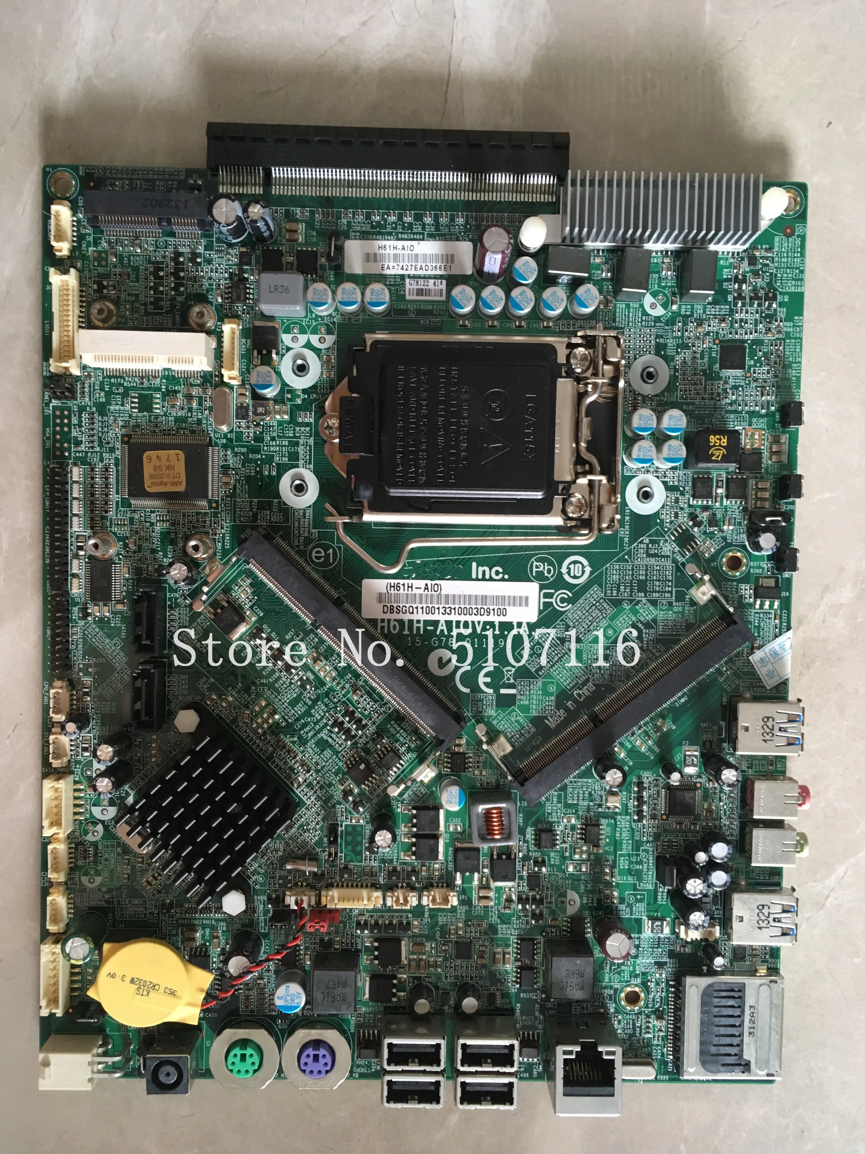 

Высококачественная настольная материнская плата для AZ1620 все-в-одном материнская плата H61H-AIOV: 1.1A 1 H61 с USB3.0 будет испытания перед отправкой