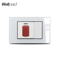 us 20a water heater switch wallpad l3 crystal white glass 11875mm au it il 20 amp on off interruptor with led