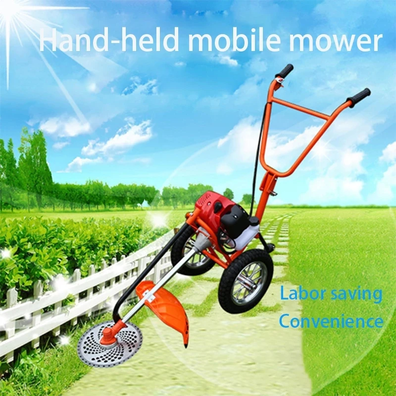 

Multifunctional small gasoline pusher/household harvesting and weeding machine/portable garden lawn wasteland trimmer/800W
