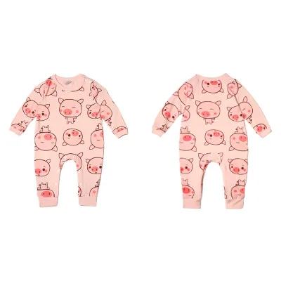 

New baby cute cartoon printing jumpsuit comfortable cotton long Harajuku children climbing suit long sleeve jumpsuit