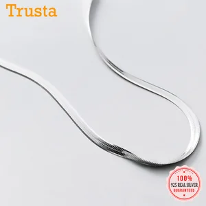 Trustdave 925 Стерлинговое серебро Мода Минималистский цепочка до ключиц змеиная Кость ожерелье для женщин Свадебное изящное 925 ювелирное изделие DA1887