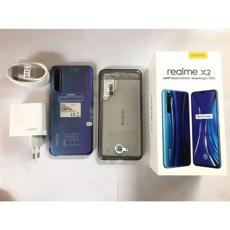 Смартфон OPPO REALME X2 (RMX1993) 8+128 ГБ 6 4 дюйма Snapdragon 730G 64MP Quad Camera 4000 мАч VOOC 30 Вт NFC|Смартфоны|