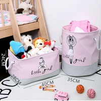 baby toys storage box canvas basket ballet girl bow print storage basket for kids dirty clothes bucket organizer laundry bag