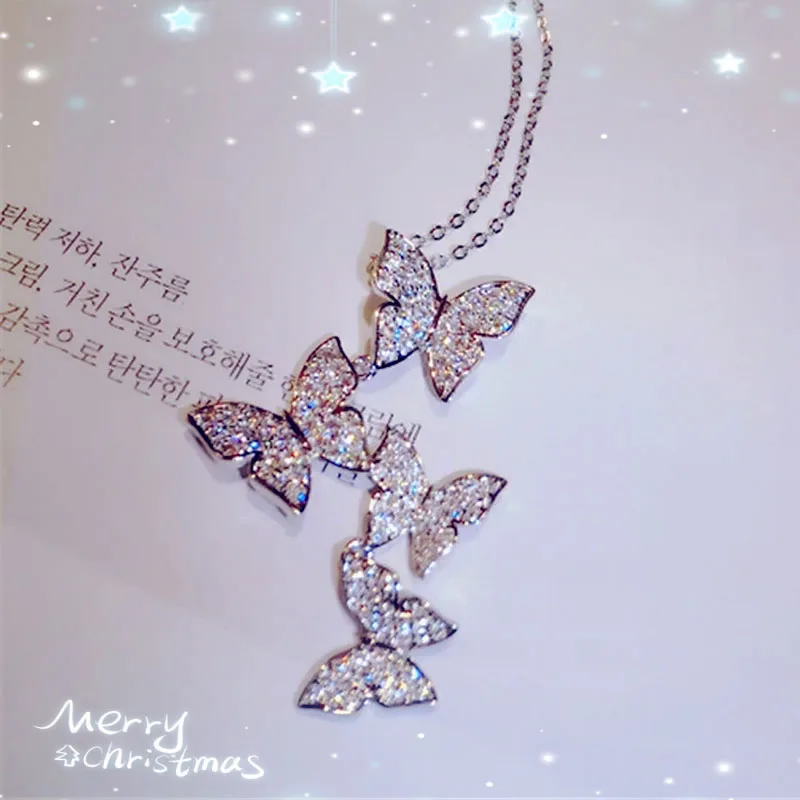 бижутерия Модное ожерелье с бабочкой женская элегантная подвеска в виде