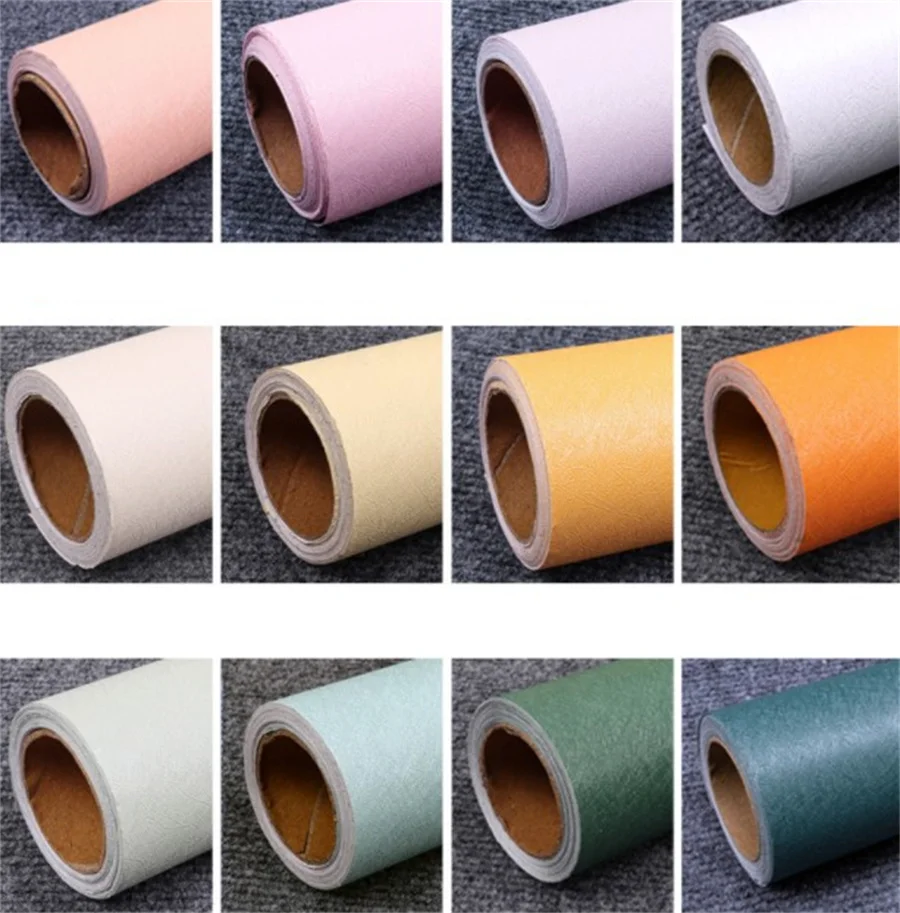 Самоклеящиеся обои с шелковой текстурой водонепроницаемые однотонные из ПВХ