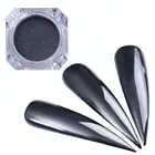 Порошок для маникюра с черным зеркальным эффектом, блестящий Пигментный Порошок для женщин, порошок для ногтевого дизайна