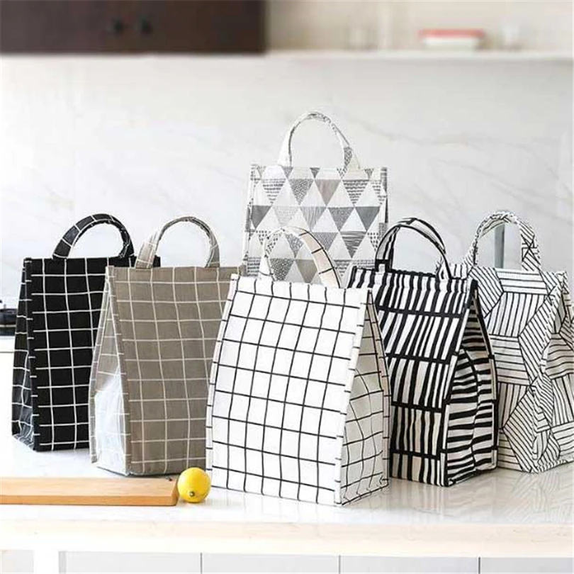 Новая модная Портативная сумка для обеда коробка хранения изолированная