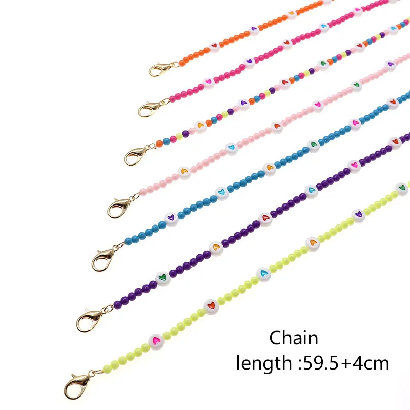 

Bohemian Colored Mask Strap Beaded Glasses Chains Women Face Mask Lanyard Anti Slip Women's Neck Chain For Eyeglass Sunglasses