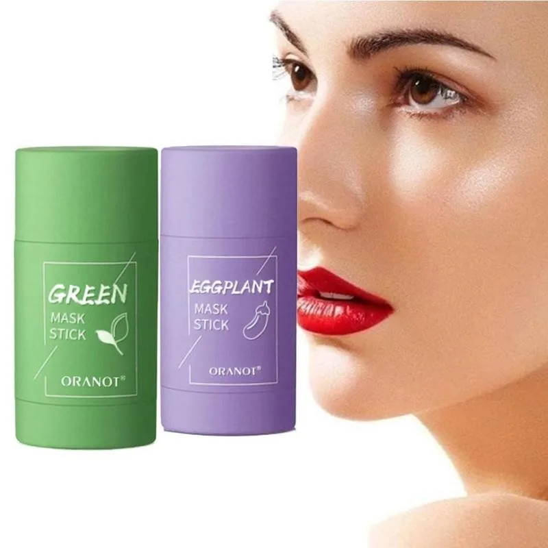 

Cleansing Green Stick Green Tea Stick Mask Purifying Clay Stick Mask Oil Control Anti-acne Eggplant Skin Care Whitening