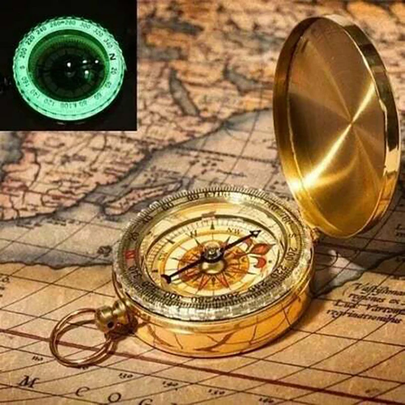 

Portable Compass Brass Keychain Watch Pocket Outdoor Camping Hiking Navigation ALS88