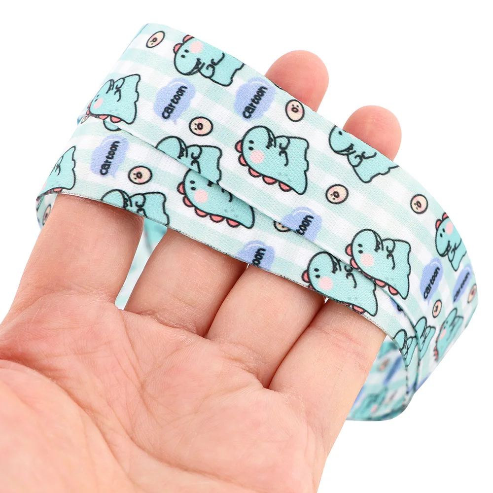 cute dinosaur cartoon print lanyard keychain children ribbon hang rope keyring mobile phone neck straps accessories free global shipping