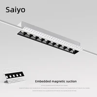 saiyo led downlight line light bar creative linear rimless magnetic lamp recessed ceiling lamps strip living room corridor light
