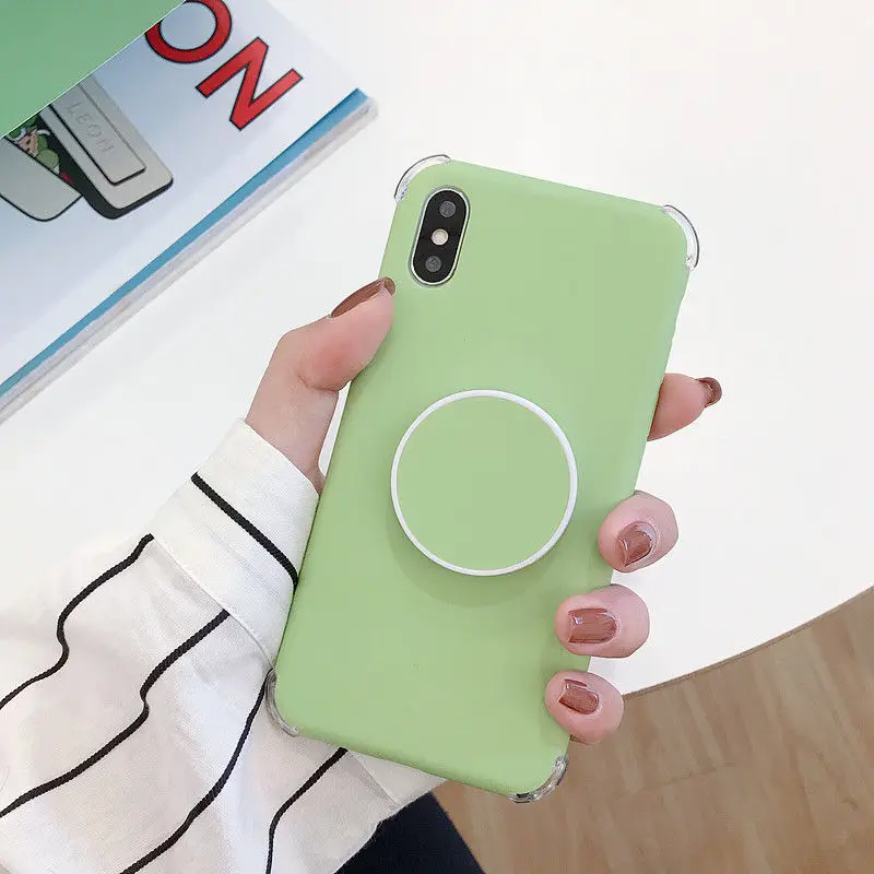 Чехол-подставка ярких цветов для iPhone XS Max XR X Plus Простые силиконовые