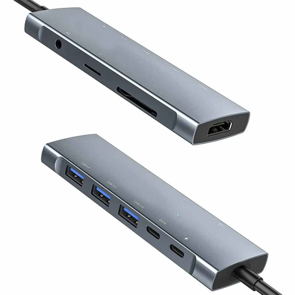 9 In 1 Hub Adapter 3 USB C To PD Charging HDMI-compatible Compatible 4K 30Hz USB3.0 Audio TF Card Reader | Электроника