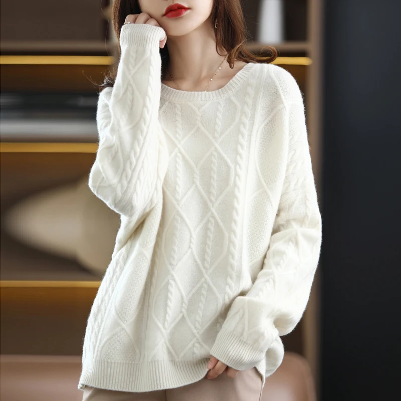 Женский новый однотонный простой свитер с цветами пуловер круглым вырезом и