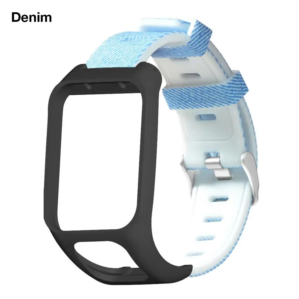 Denim Многоцветный силиконовый сменный Браслет для часов Ремешок для TomTom Runner 3 TOMTOM Adventurer Smart Watch Band - Цвет ремешка: Denim