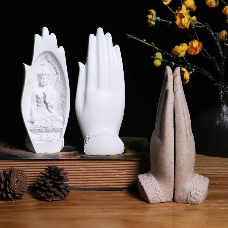 Статуе рука Будды фигурка монаха татхагата Индии Йога Мандала смолы руки